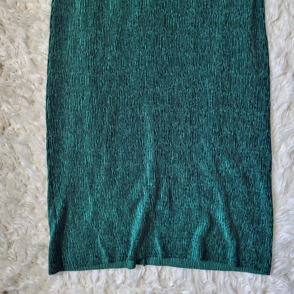 Anthropologie Maeve Small Twist Back Velvet Textured Midi Dress Emerald Green - Picture 4 of 10